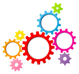 Zahnräder Farben Regenbogen