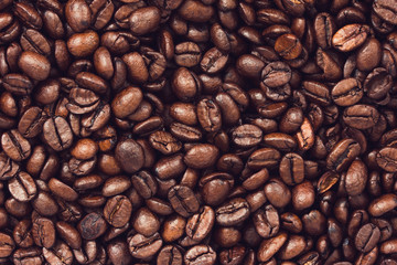 Hintergrund der gerösteten Kaffeebohnen