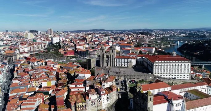 Aerial shot of Porto City.