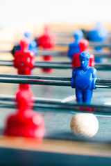 Table football game sport competition two competitors players on field