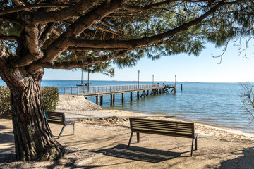 CAP FERRET (Bassin d'Arcachon, France), jetée de Grand-Piquey