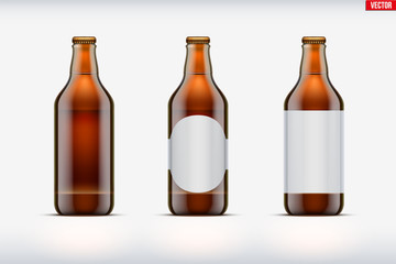 Craft beer bottle set mockup