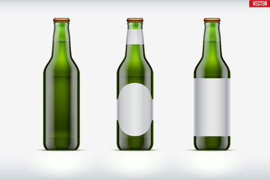 Craft beer bottle set mockup