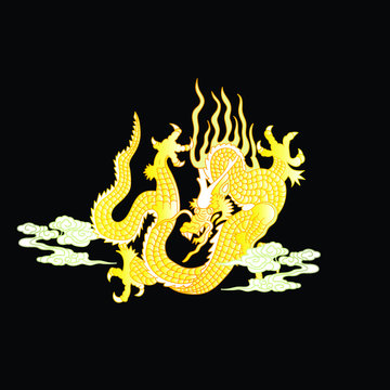 This is a traditionally Chinese ornament with a dragon and clouds.The dragon is the highest ranking animal in the Chinese animal hierarchy. It also represents a state symbol that is an emperor's role.