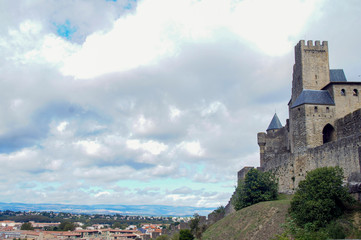 Fototapeta na wymiar Walls of Carcassonne