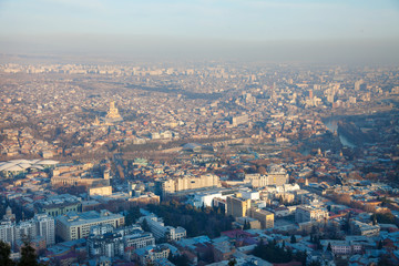Tbilisi Historic Old Town Houses Panorama View