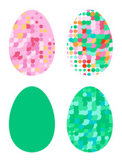 Eggs icons set for happy Easter greeting card design