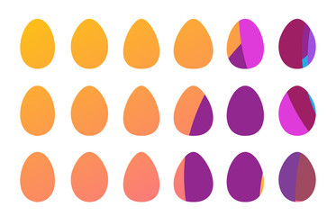 Eggs icons set for happy Easter greeting card design