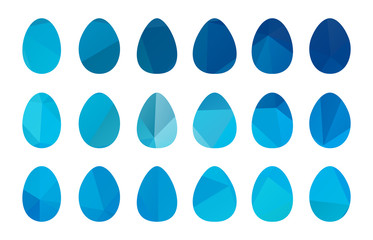 Eggs icons set for happy Easter greeting card design