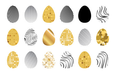 Eggs icons set for happy Easter greeting card design