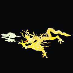 This is a traditionally Chinese ornament with a dragon and clouds.The dragon is the highest ranking animal in the Chinese animal hierarchy. It also represents a state symbol that is an emperor's role.
