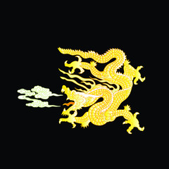 This is a traditionally Chinese ornament with a dragon and clouds.The dragon is the highest ranking animal in the Chinese animal hierarchy. It also represents a state symbol that is an emperor's role.