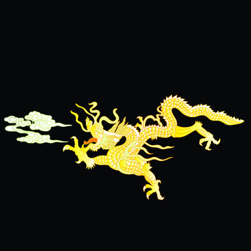 This is a traditionally Chinese ornament with a dragon and clouds.The dragon is the highest ranking animal in the Chinese animal hierarchy. It also represents a state symbol that is an emperor's role.