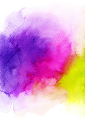 acid violet, magenta pink and green, large spot, watercolor background. Great design element for brochure, banner, cover, booklet, UI, UX, flyer, card, poster and others