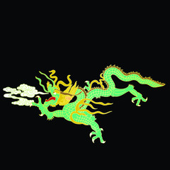 This is a traditionally Chinese ornament with a dragon and clouds.The dragon is the highest ranking animal in the Chinese animal hierarchy. It also represents a state symbol that is an emperor's role.