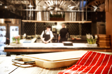 Table background of free space for your decoration and kitchen interior 