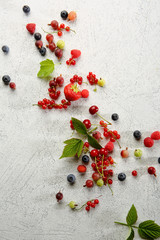 Fresh berries on white background