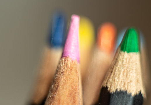 Color pencils colorfull macro