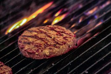 hamburgers on the grill