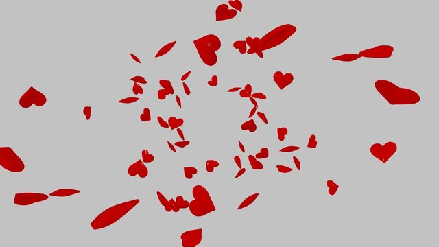 Lluvia de corazones rojos. V&iacute;deo 3D Blender	