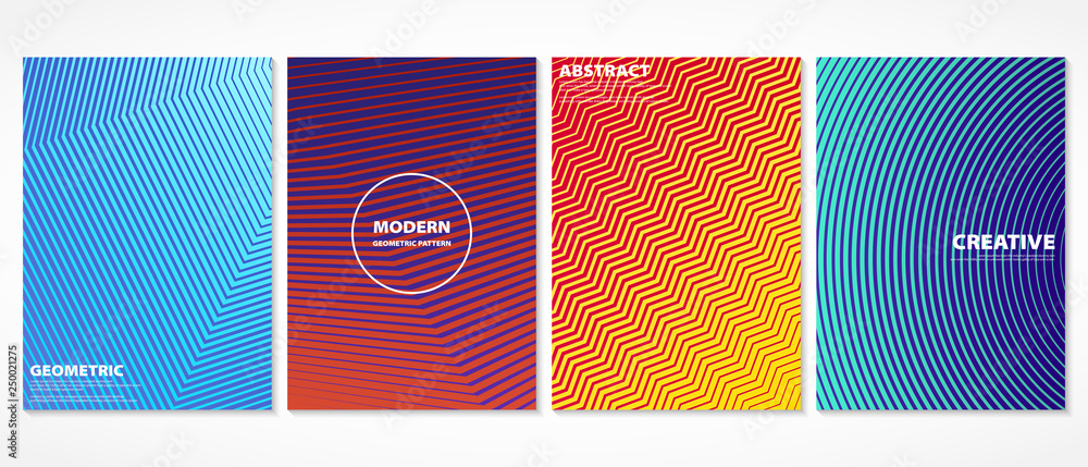 Poster abstract colorful minimal covers pattern design.