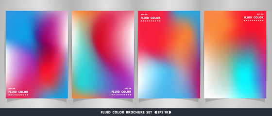 Abstract modern vivid fluid colorful brochure set.