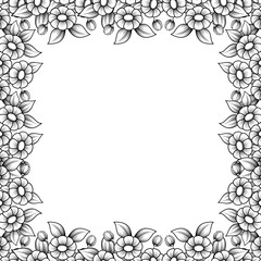 Square daisy outline frame