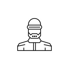 cyber, futurstic, hitman, police, robocop icon. Element of future technological pack for mobile concept and web apps icon. Thin line icon for website design and development