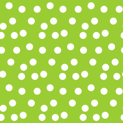 Green background random scattered circle dots seamless pattern