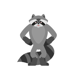 Raccoon angry. Racoon evil emotions avatar. Coon aggressive. Vector illustration