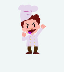 Chef cheering enthusiastically.