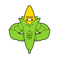 Corn Strong Cool serious. maize powerful strict. Cereals Vector illustration