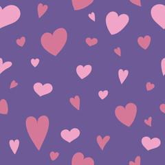 Fototapeta na wymiar Concept of a wallpaper with cute hand drawn hearts. Valentine's Day, Mother's Day and Women's Day. Vector
