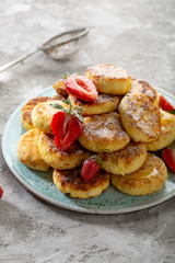 Cheese pancakes on plate