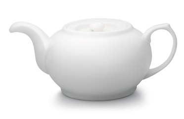 white teapot isolated on white background one