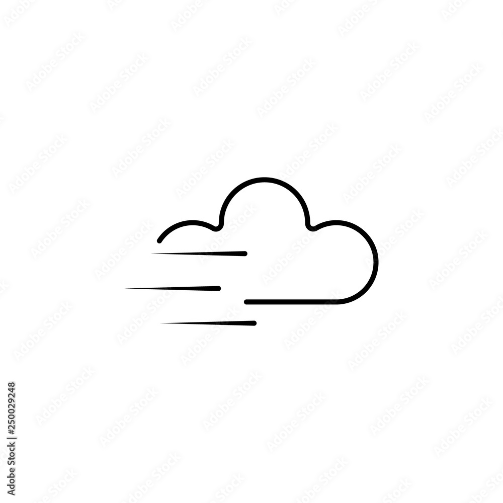 Poster speed cloud icon. element of speed for mobile concept and web apps illustration. thin line icon for 