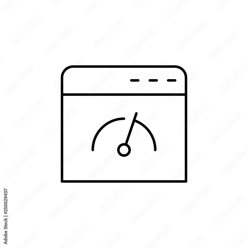 Poster speed speedometer icon. element of speed for mobile concept and web apps illustration. thin line ico