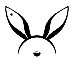 Sketch rabbit ears with a nose. Easter bunny. Vector
