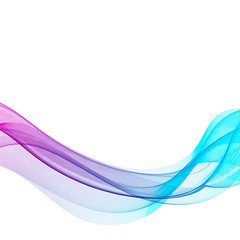 Blue abstract wave background. Transparent waves. Vector wave motion flow.