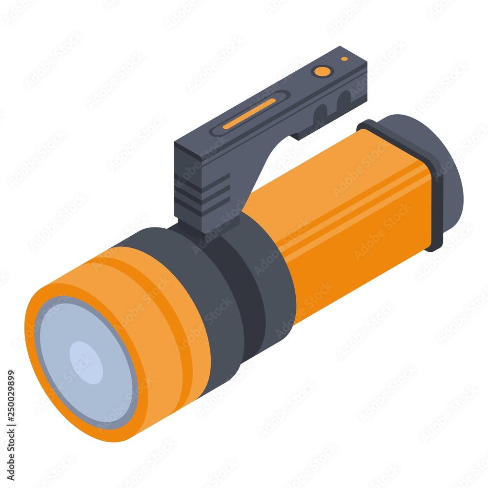 Poster underwater flashlight icon. isometric of underwater flashlight vector icon for web design isolated o