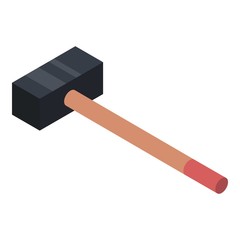 Heavy hammer icon. Isometric of heavy hammer vector icon for web design isolated on white background