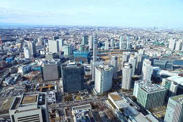 横浜ランドマークタワー展望台から見る横浜の風景