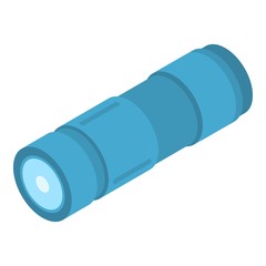Blue flashlight icon. Isometric of blue flashlight vector icon for web design isolated on white background