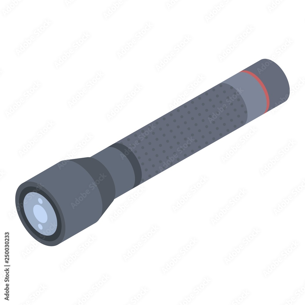 Poster firefighter flashlight icon. isometric of firefighter flashlight vector icon for web design isolated