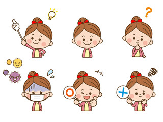 女の子 表情セット1
