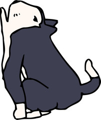 Bad hand-painted cute dog illustration