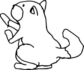 Bad hand-painted cute dog illustration outline