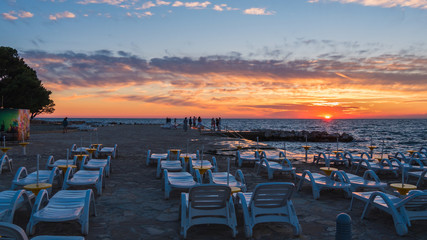 Sunset on the sea in Croatia