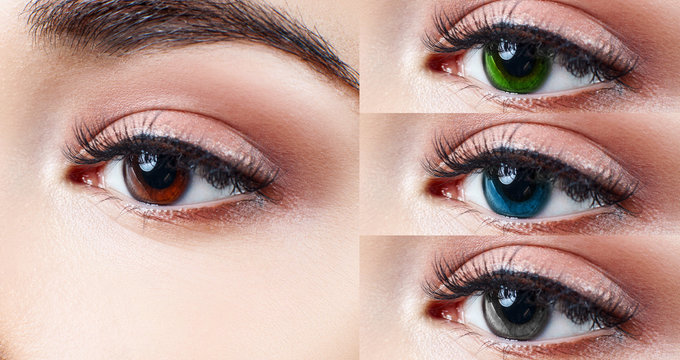 Different colorful contact lenses.