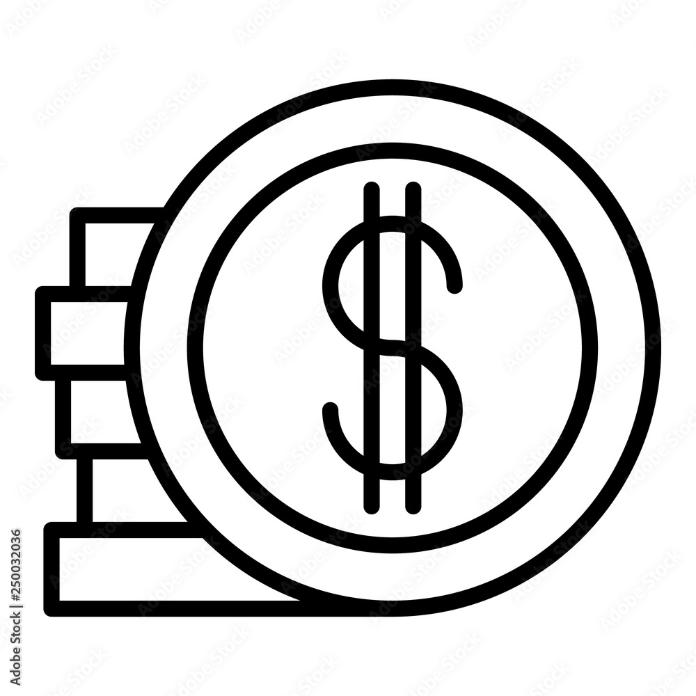 Poster money coin stack icon. outline money coin stack vector icon for web design isolated on white backgro